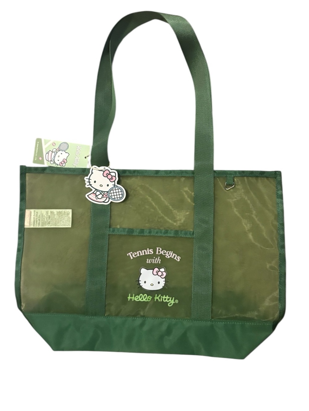 NWT Miniso Sanrio Hello Kitty Mesh Tote Bag Embroidered Socks